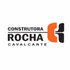 Logotipo da Construtora Rocha Cavalcante, com símbolo em laranja e preto ao lado do nome da empresa.